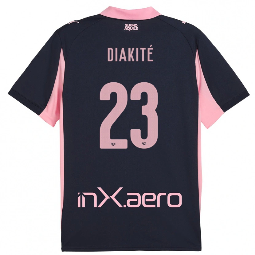 Danxen Mænd Salim Diakité #23 Mørkeblå Pink Udebane Spillertrøjer 2025/26 Trøje T-Shirt