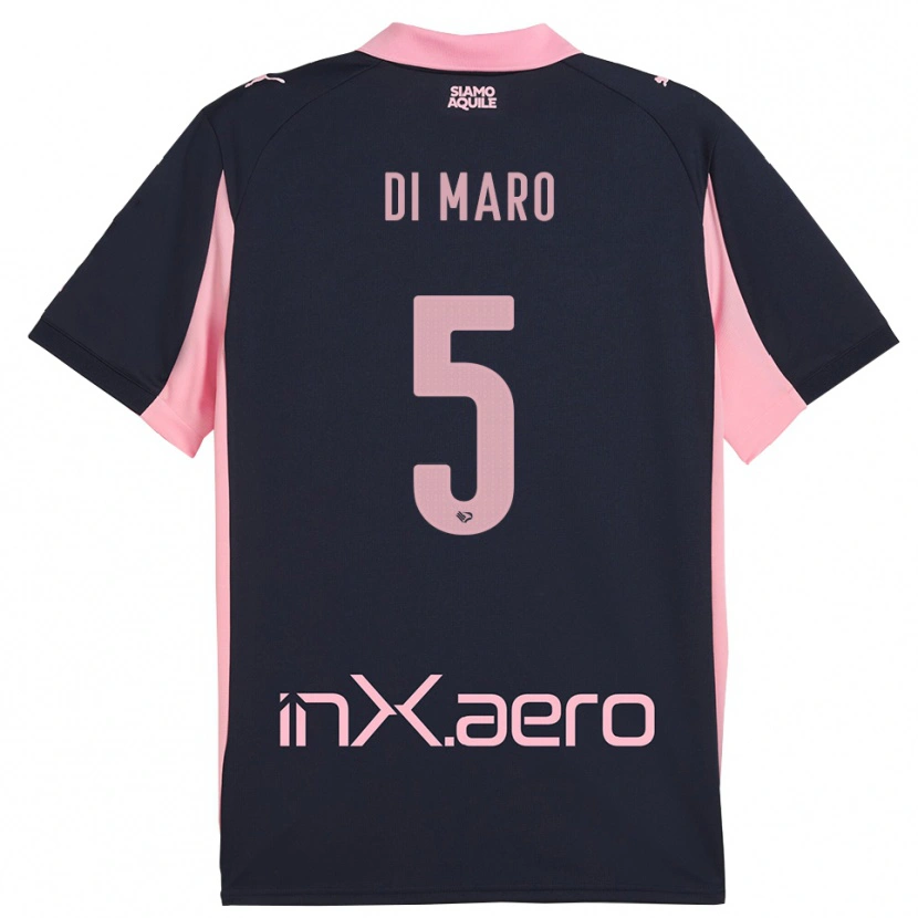 Danxen Mænd Filippo Di Maro #5 Mørkeblå Pink Udebane Spillertrøjer 2025/26 Trøje T-Shirt