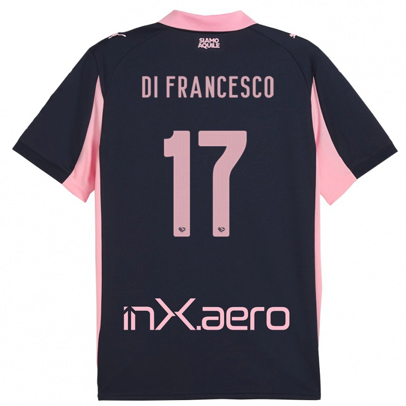 Danxen Mænd Federico Di Francesco #17 Mørkeblå Pink Udebane Spillertrøjer 2025/26 Trøje T-Shirt