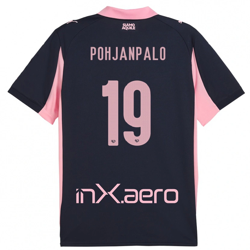Danxen Mænd Joel Pohjanpalo #19 Mørkeblå Pink Udebane Spillertrøjer 2025/26 Trøje T-Shirt
