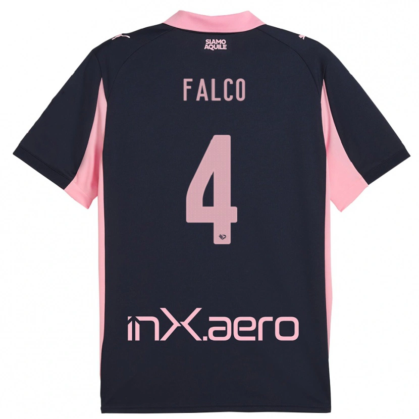 Danxen Mænd Agostino Falco #4 Mørkeblå Pink Udebane Spillertrøjer 2025/26 Trøje T-Shirt