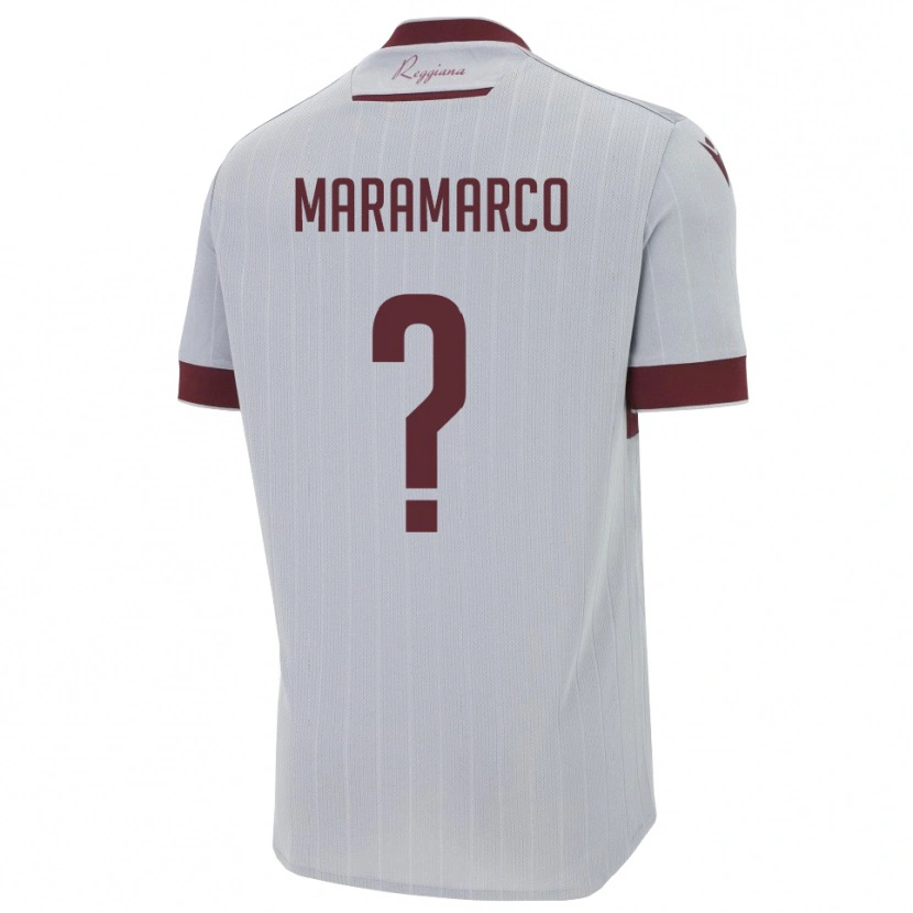 Danxen Mænd Andrea Maramarco #0 Burgunder Hvid Udebane Spillertrøjer 2025/26 Trøje T-Shirt
