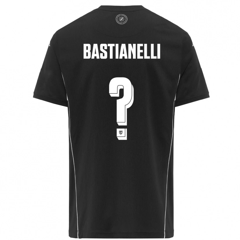 Danxen Mænd Flavio Bastianelli #0 Sort Hvid Udebane Spillertrøjer 2025/26 Trøje T-Shirt