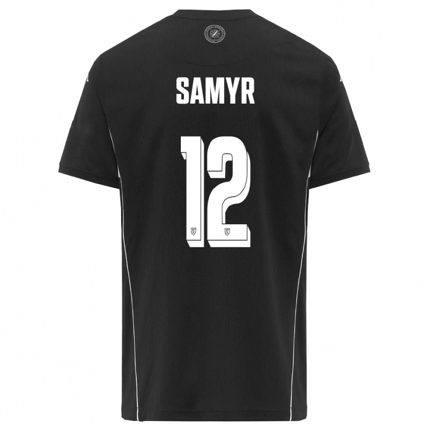 Danxen Mænd Walid Samyr #12 Sort Hvid Udebane Spillertrøjer 2025/26 Trøje T-Shirt