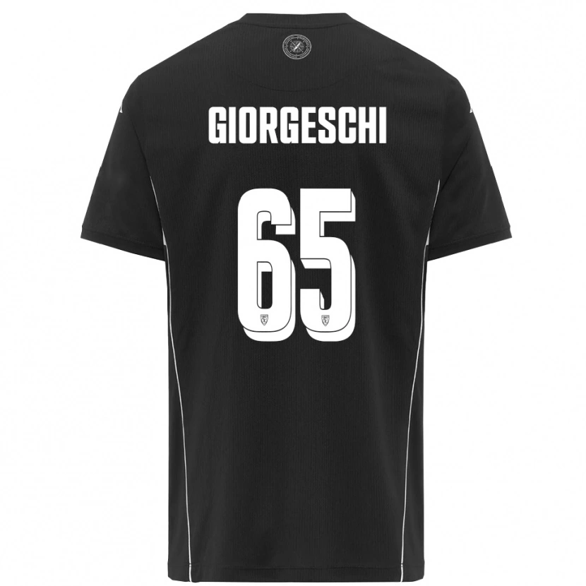 Danxen Mænd Simone Giorgeschi #65 Sort Hvid Udebane Spillertrøjer 2025/26 Trøje T-Shirt