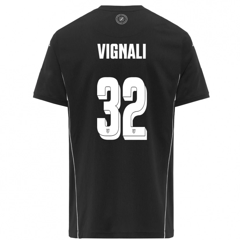 Danxen Mænd Luca Vignali #32 Sort Hvid Udebane Spillertrøjer 2025/26 Trøje T-Shirt