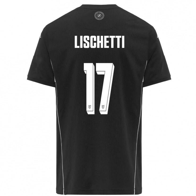 Danxen Mænd Lorenzo Lischetti #17 Sort Hvid Udebane Spillertrøjer 2025/26 Trøje T-Shirt