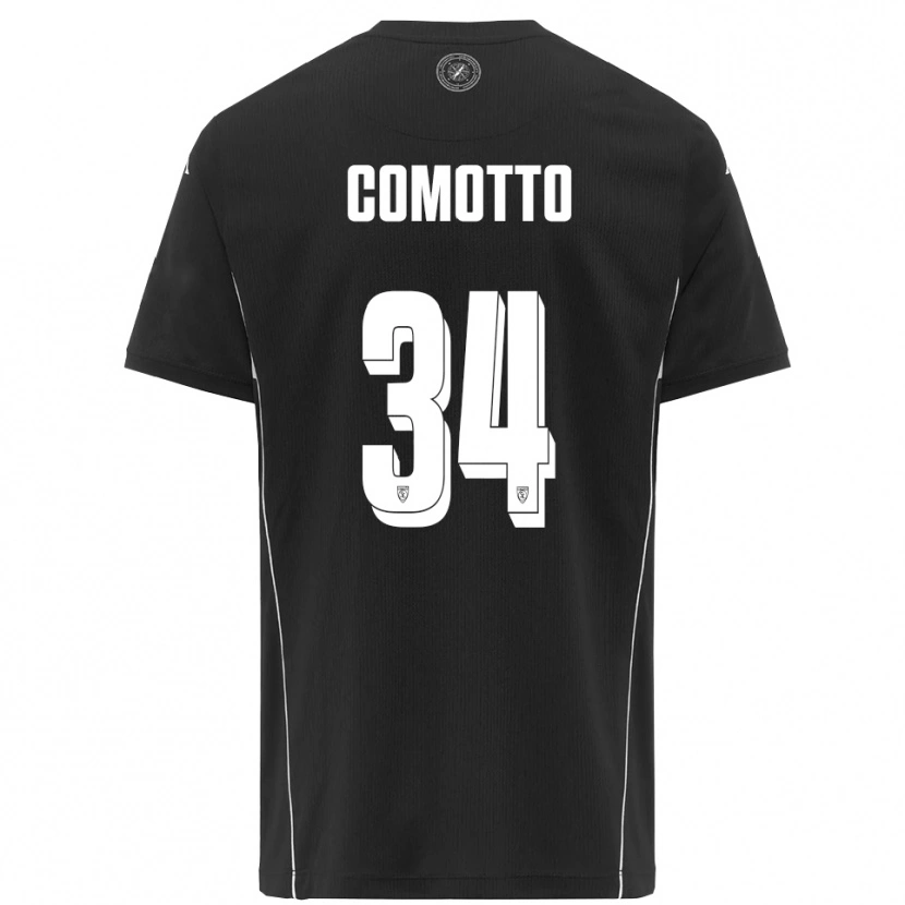 Danxen Mænd Christian Comotto #34 Sort Hvid Udebane Spillertrøjer 2025/26 Trøje T-Shirt