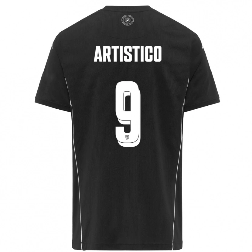 Danxen Mænd Gabriele Artistico #9 Sort Hvid Udebane Spillertrøjer 2025/26 Trøje T-Shirt