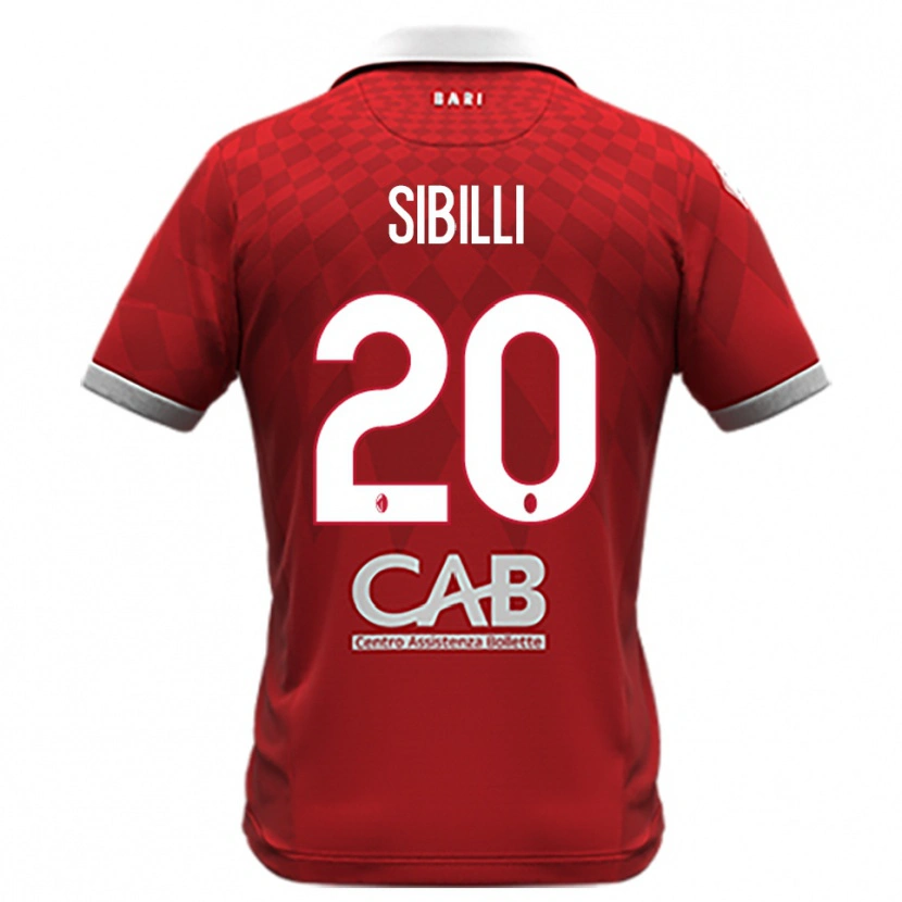 Danxen Mænd Giuseppe Sibilli #20 Rød Hvid Udebane Spillertrøjer 2025/26 Trøje T-Shirt