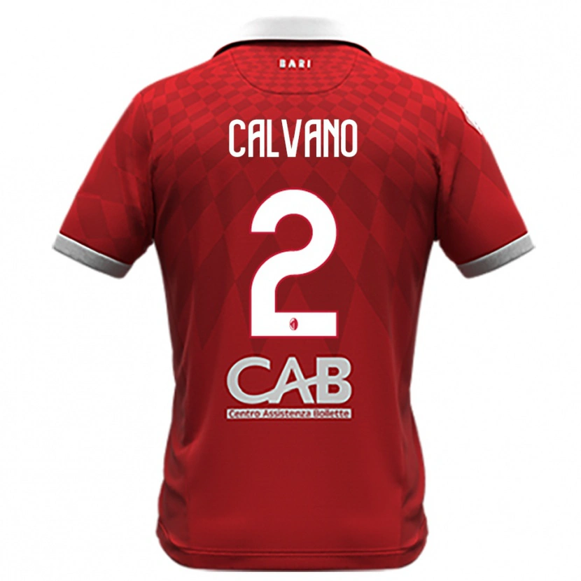 Danxen Mænd Savino Calvano #2 Rød Hvid Udebane Spillertrøjer 2025/26 Trøje T-Shirt