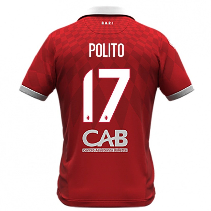 Danxen Mænd Fabio Polito #17 Rød Hvid Udebane Spillertrøjer 2025/26 Trøje T-Shirt
