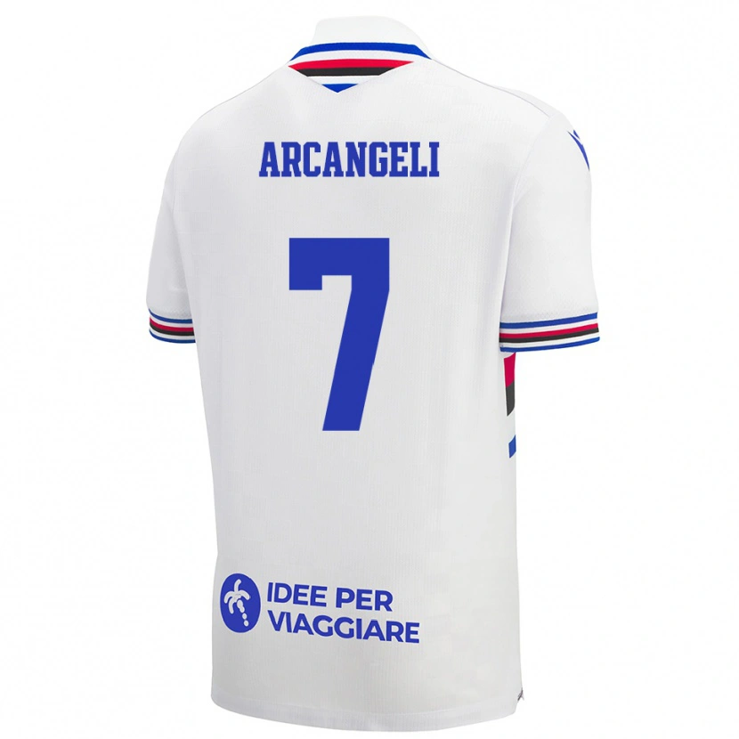 Danxen Mænd Nicole Arcangeli #7 Hvid Blå Rød Udebane Spillertrøjer 2025/26 Trøje T-Shirt
