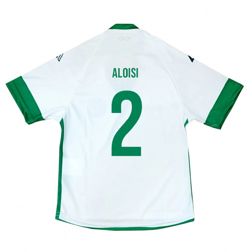 Danxen Mænd Antonio Aloisi #2 Hvid Grøn Blå Udebane Spillertrøjer 2025/26 Trøje T-Shirt