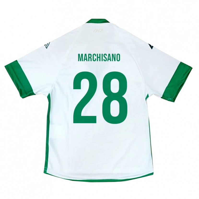 Danxen Mænd Matteo Marchisano #28 Hvid Grøn Blå Udebane Spillertrøjer 2025/26 Trøje T-Shirt
