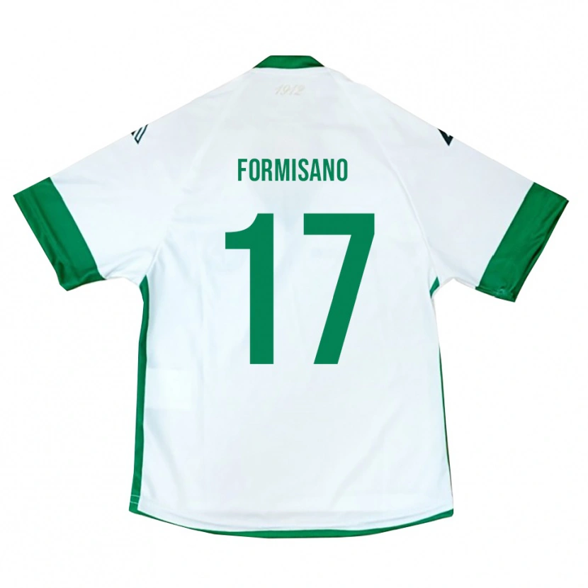 Danxen Mænd Pasquale Formisano #17 Hvid Grøn Blå Udebane Spillertrøjer 2025/26 Trøje T-Shirt