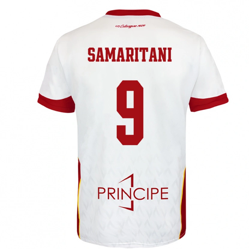 Danxen Mænd Cristian Samaritani #9 Hvid Rød Udebane Spillertrøjer 2025/26 Trøje T-Shirt
