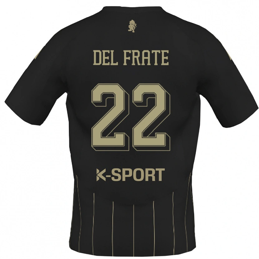 Danxen Mænd Federico Del Frate #22 Grå Hvid Udebane Spillertrøjer 2025/26 Trøje T-Shirt