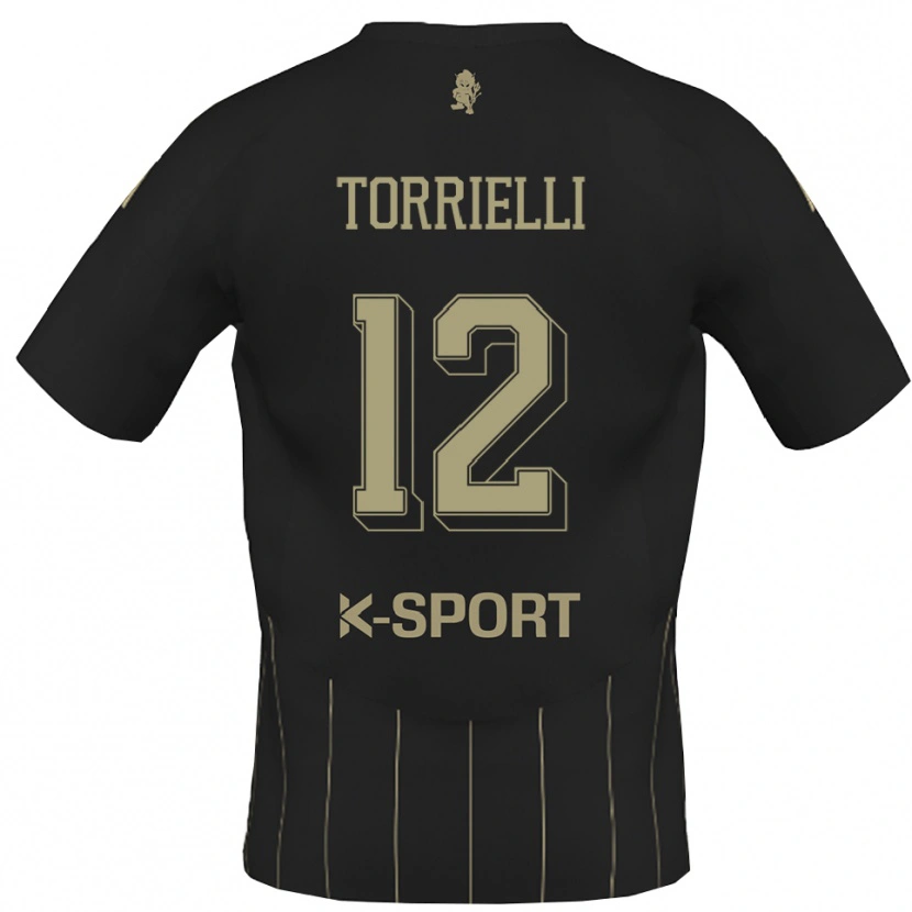 Danxen Mænd Edoardo Torrielli #12 Grå Hvid Udebane Spillertrøjer 2025/26 Trøje T-Shirt
