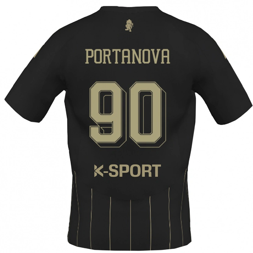 Danxen Mænd Denis Portanova #90 Grå Hvid Udebane Spillertrøjer 2025/26 Trøje T-Shirt