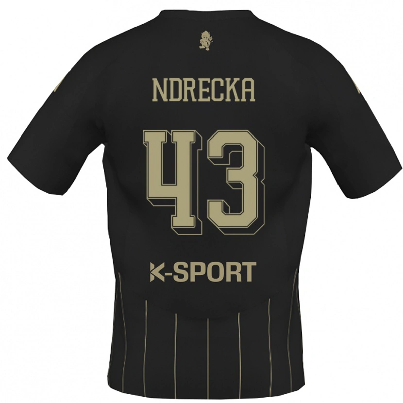 Danxen Mænd Angelo Ndrecka #43 Grå Hvid Udebane Spillertrøjer 2025/26 Trøje T-Shirt