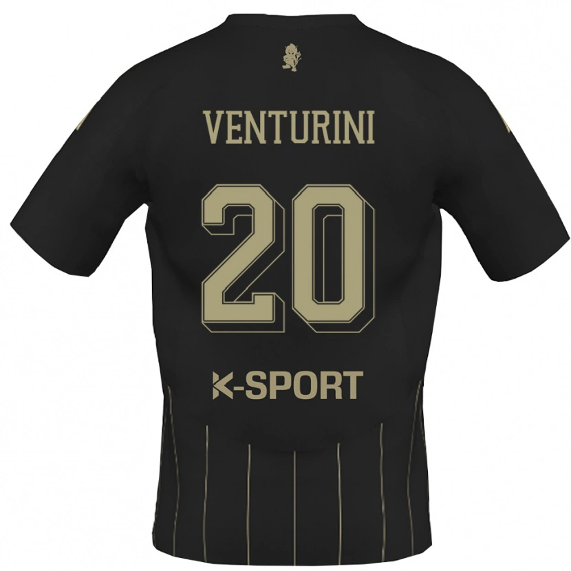 Danxen Mænd Mattia Venturini #20 Grå Hvid Udebane Spillertrøjer 2025/26 Trøje T-Shirt
