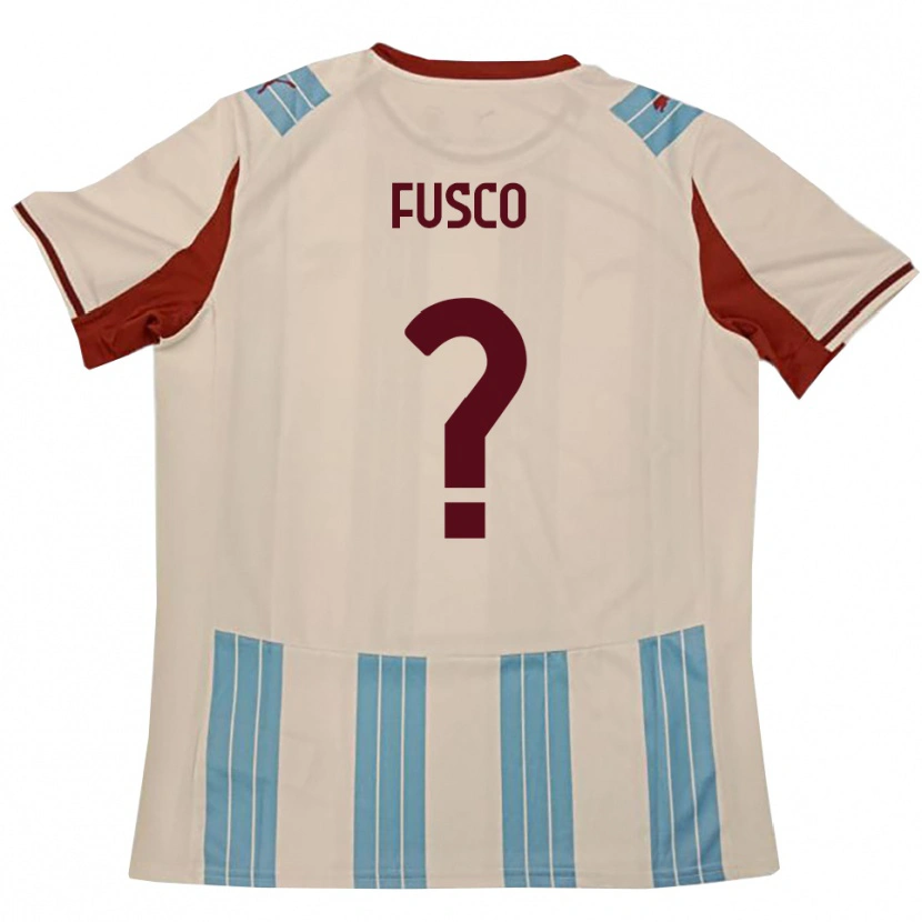 Danxen Mænd Gerardo Fusco #0 Lyseblå Hvid Udebane Spillertrøjer 2025/26 Trøje T-Shirt