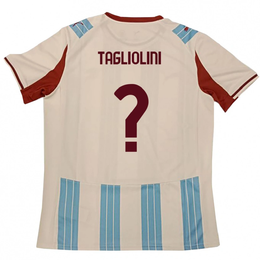 Danxen Mænd Ludovico Tagliolini #0 Lyseblå Hvid Udebane Spillertrøjer 2025/26 Trøje T-Shirt