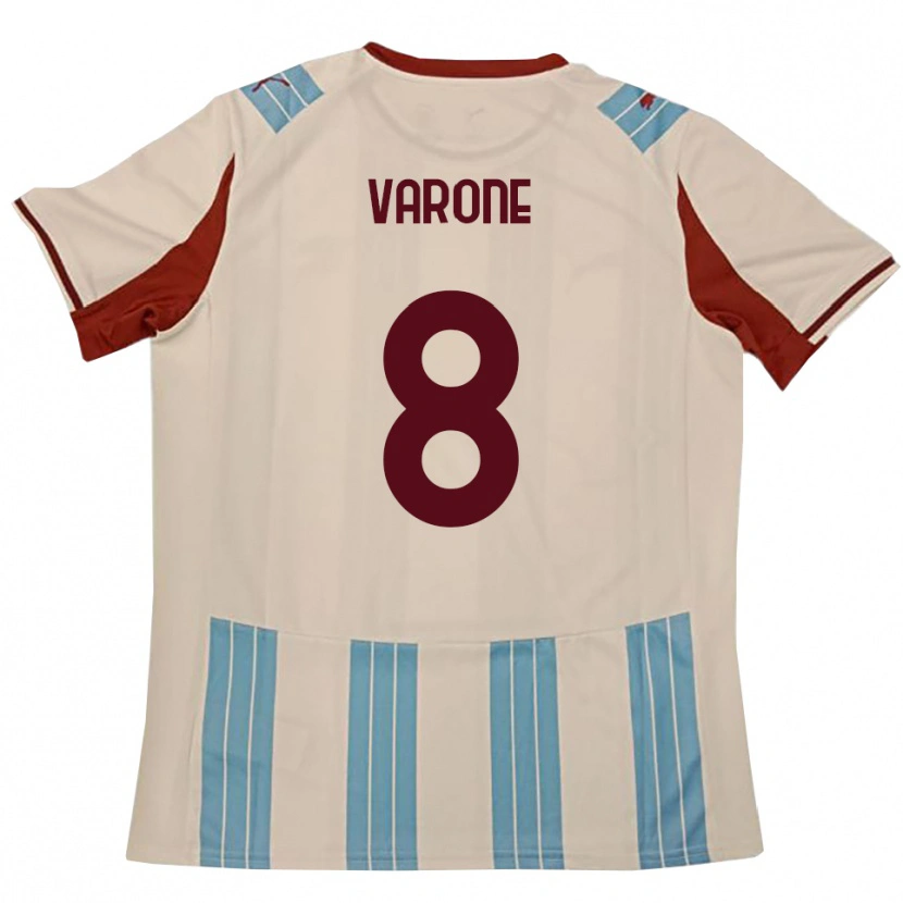Danxen Mænd Ivan Varone #8 Lyseblå Hvid Udebane Spillertrøjer 2025/26 Trøje T-Shirt