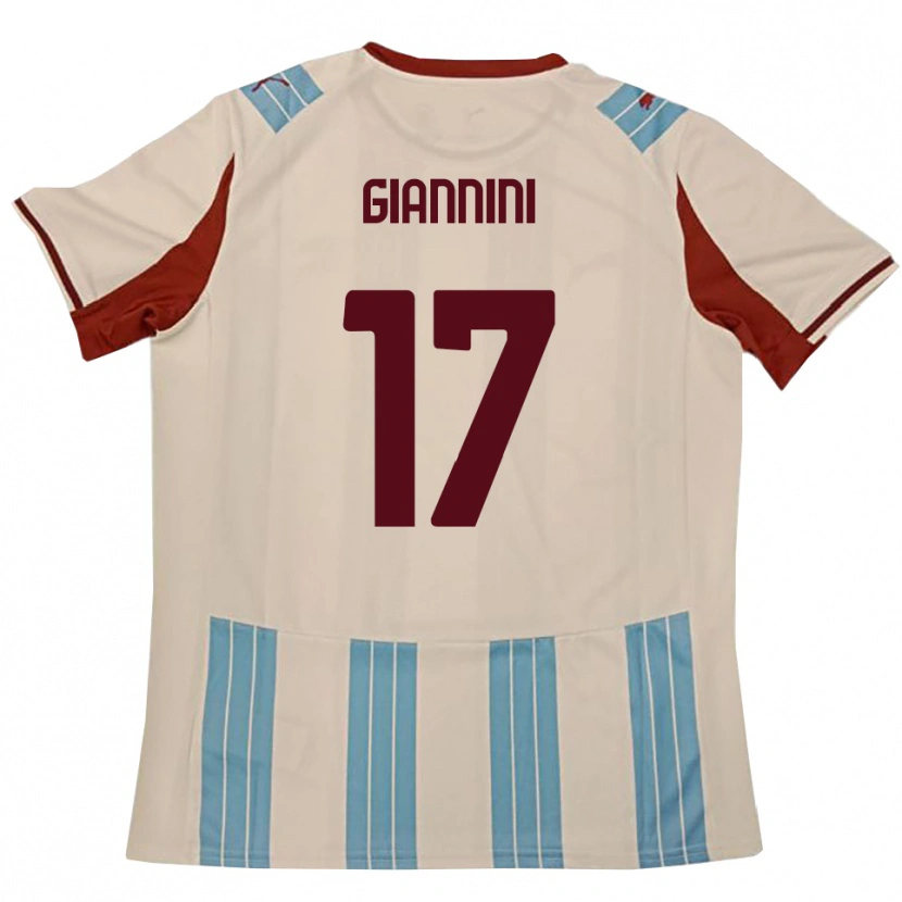Danxen Mænd Emanuele Giannini #17 Lyseblå Hvid Udebane Spillertrøjer 2025/26 Trøje T-Shirt