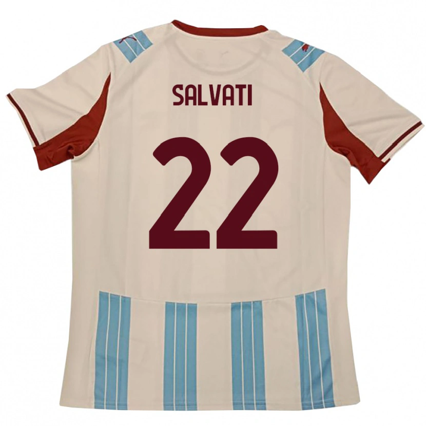 Danxen Mænd Gregorio Salvati #22 Lyseblå Hvid Udebane Spillertrøjer 2025/26 Trøje T-Shirt