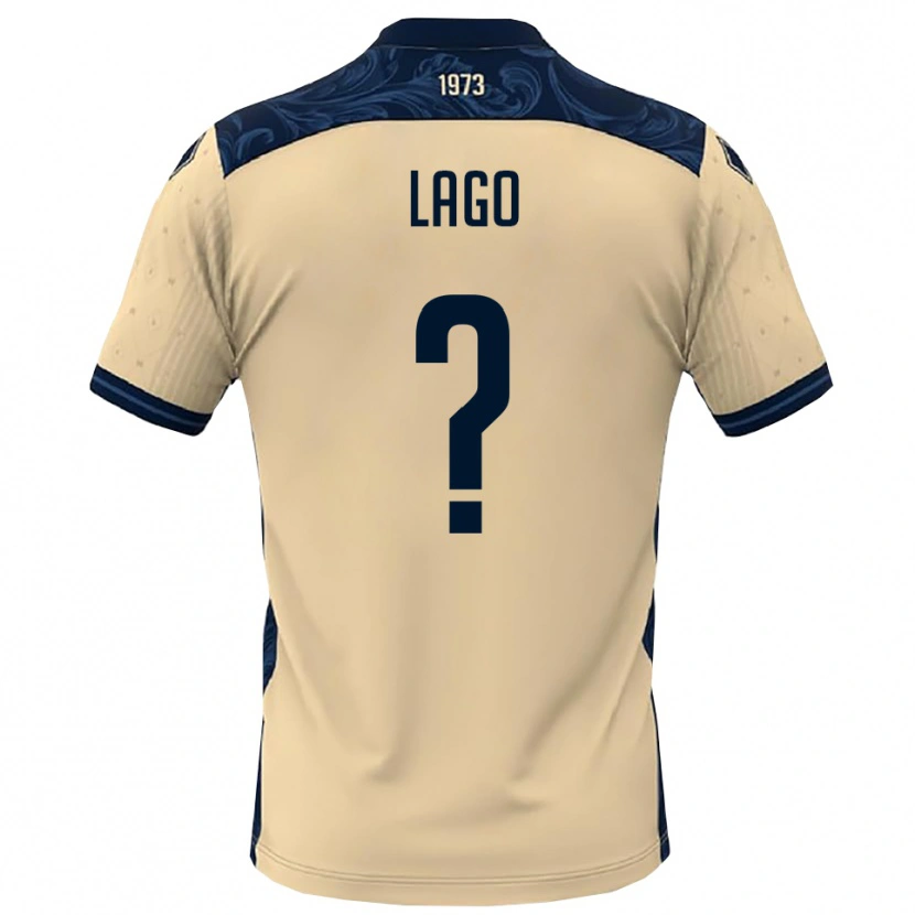 Danxen Mænd Matteo Lago #0 Hvid Mørkeblå Udebane Spillertrøjer 2025/26 Trøje T-Shirt