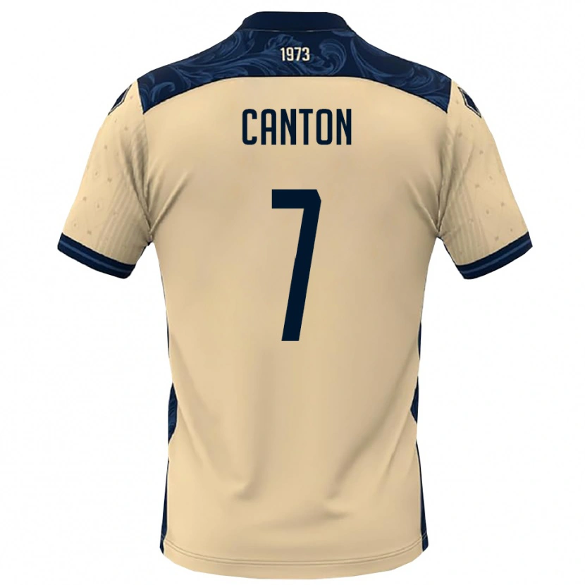 Danxen Mænd Mattia Canton #7 Hvid Mørkeblå Udebane Spillertrøjer 2025/26 Trøje T-Shirt