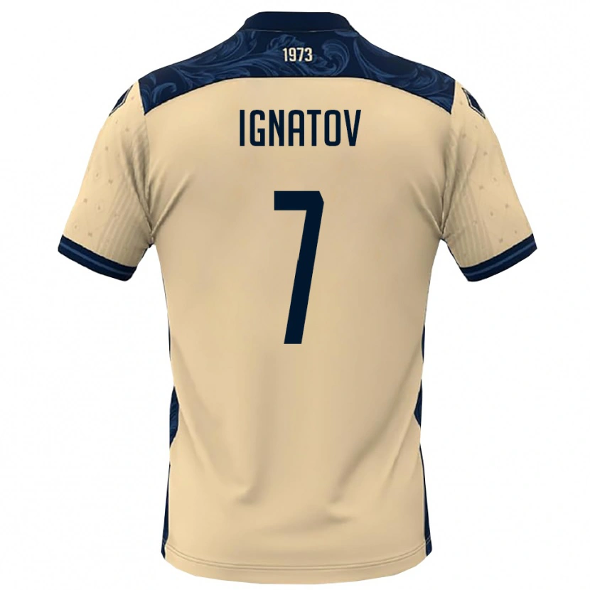 Danxen Mænd Eduard Ignatov #7 Hvid Mørkeblå Udebane Spillertrøjer 2025/26 Trøje T-Shirt