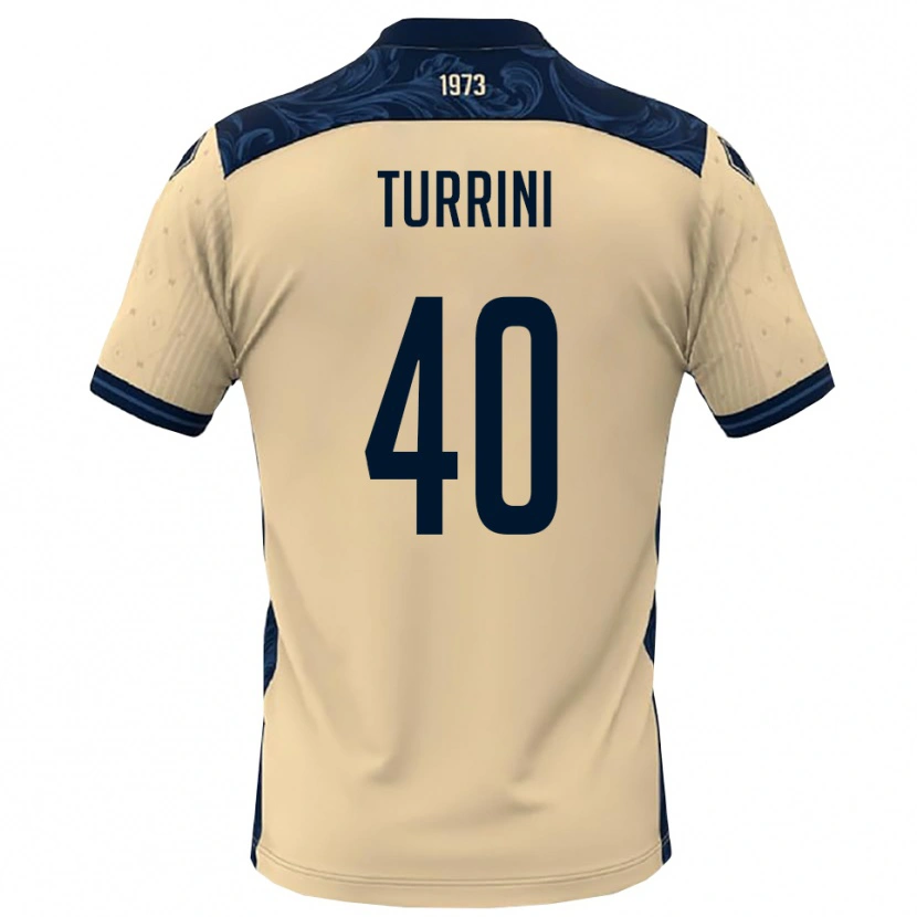Danxen Mænd Giordano Turrini #40 Hvid Mørkeblå Udebane Spillertrøjer 2025/26 Trøje T-Shirt