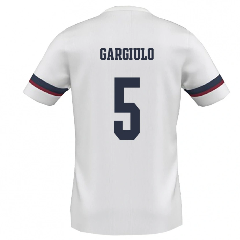 Danxen Mænd Mario Gargiulo #5 Hvid Rød Udebane Spillertrøjer 2025/26 Trøje T-Shirt