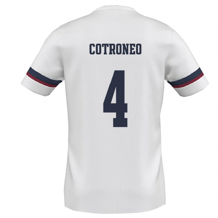 Danxen Mænd Antonio Cotroneo #4 Hvid Rød Udebane Spillertrøjer 2025/26 Trøje T-Shirt