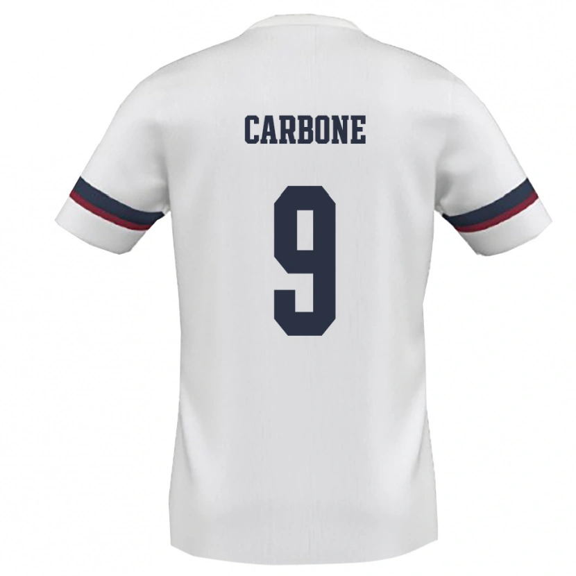 Danxen Mænd Raffaele Carbone #9 Hvid Rød Udebane Spillertrøjer 2025/26 Trøje T-Shirt
