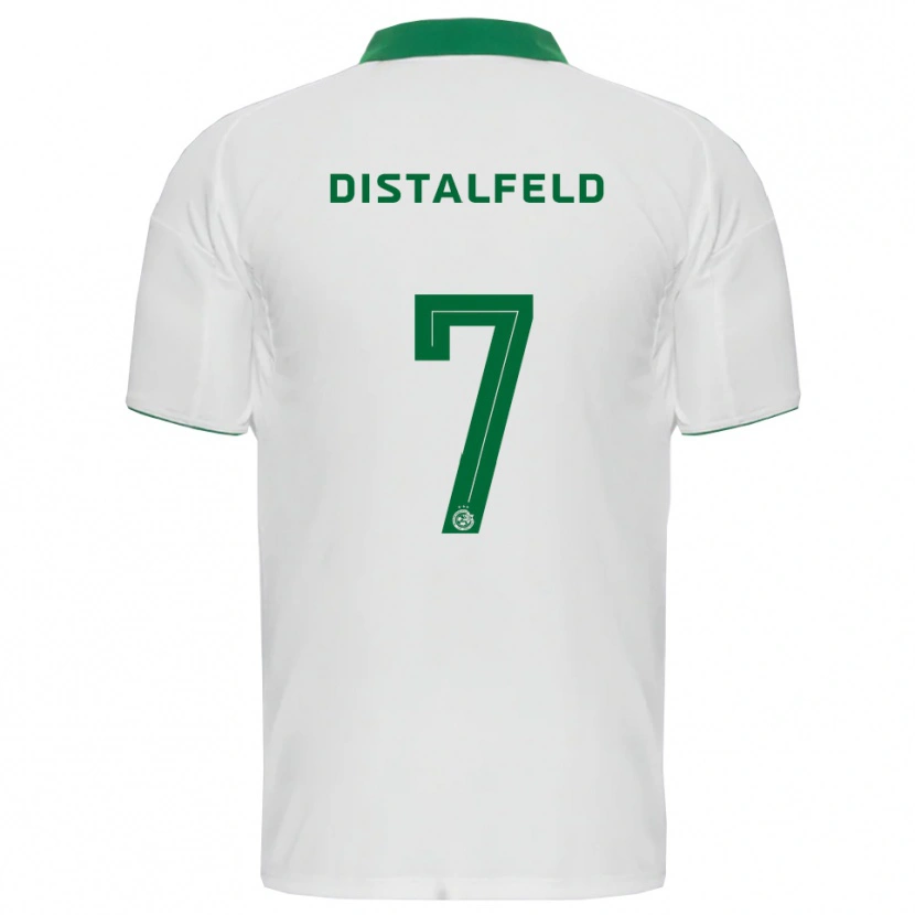Danxen Mænd Yanai Distalfeld #7 Hvid Grøn Udebane Spillertrøjer 2025/26 Trøje T-Shirt