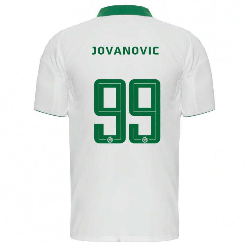Danxen Mænd Djordje Jovanovic #99 Hvid Grøn Udebane Spillertrøjer 2025/26 Trøje T-Shirt