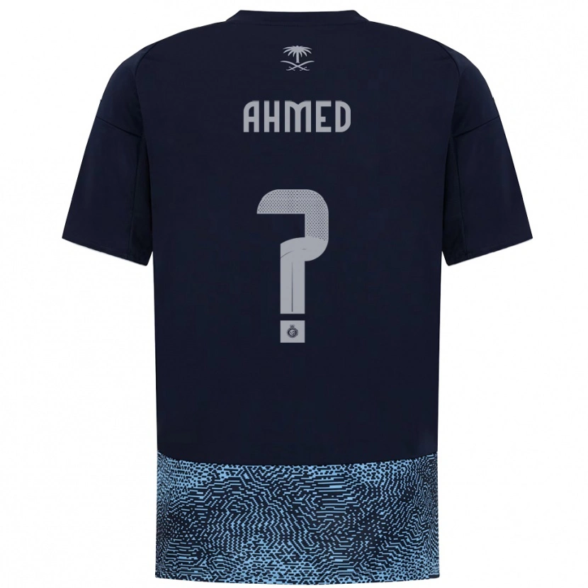 Danxen Mænd Al Anood Ahmed #0 Mørkeblå Lyseblå Udebane Spillertrøjer 2025/26 Trøje T-Shirt