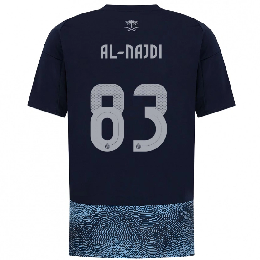 Danxen Mænd Salem Al-Najdi #83 Mørkeblå Lyseblå Udebane Spillertrøjer 2025/26 Trøje T-Shirt
