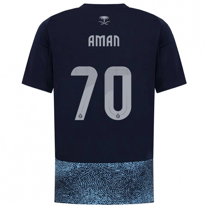 Danxen Mænd Awad Aman #70 Mørkeblå Lyseblå Udebane Spillertrøjer 2025/26 Trøje T-Shirt