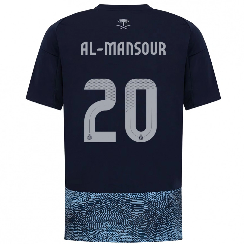 Danxen Mænd Hamad Al-Mansour #20 Mørkeblå Lyseblå Udebane Spillertrøjer 2025/26 Trøje T-Shirt