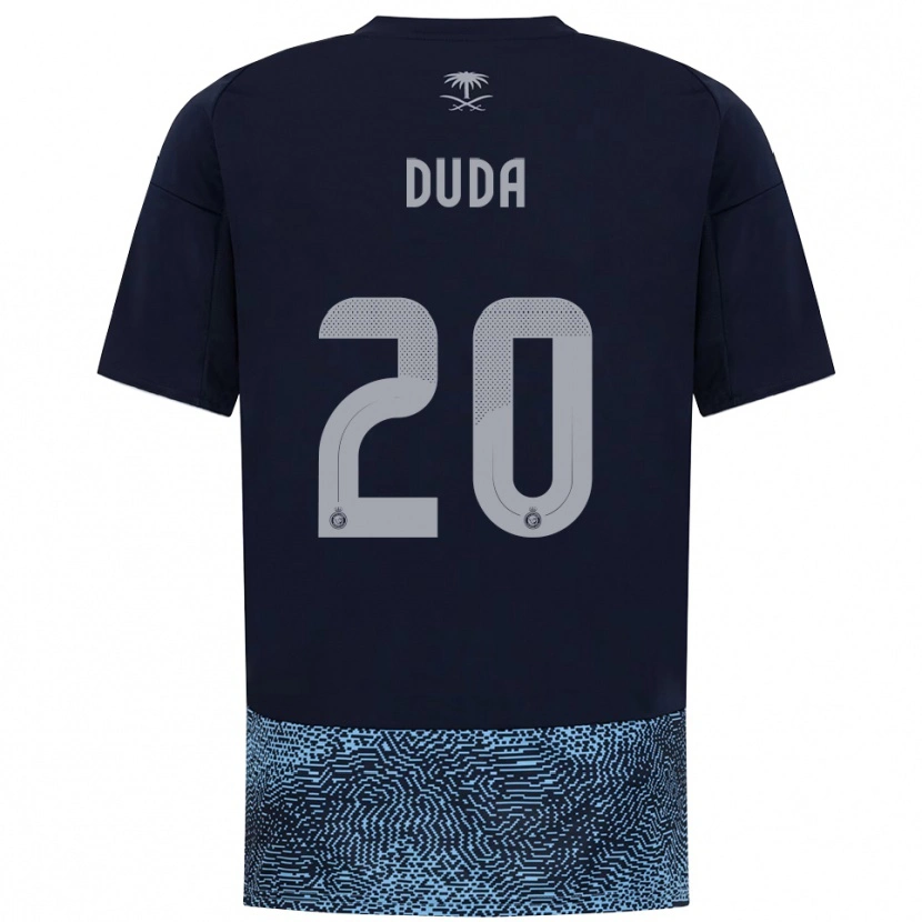 Danxen Mænd Duda Francelino #20 Mørkeblå Lyseblå Udebane Spillertrøjer 2025/26 Trøje T-Shirt