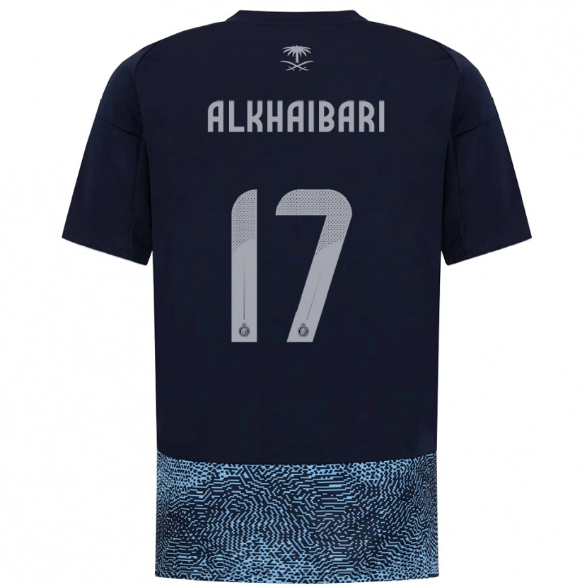 Danxen Mænd Abdullah Al-Khaibari #17 Mørkeblå Lyseblå Udebane Spillertrøjer 2025/26 Trøje T-Shirt