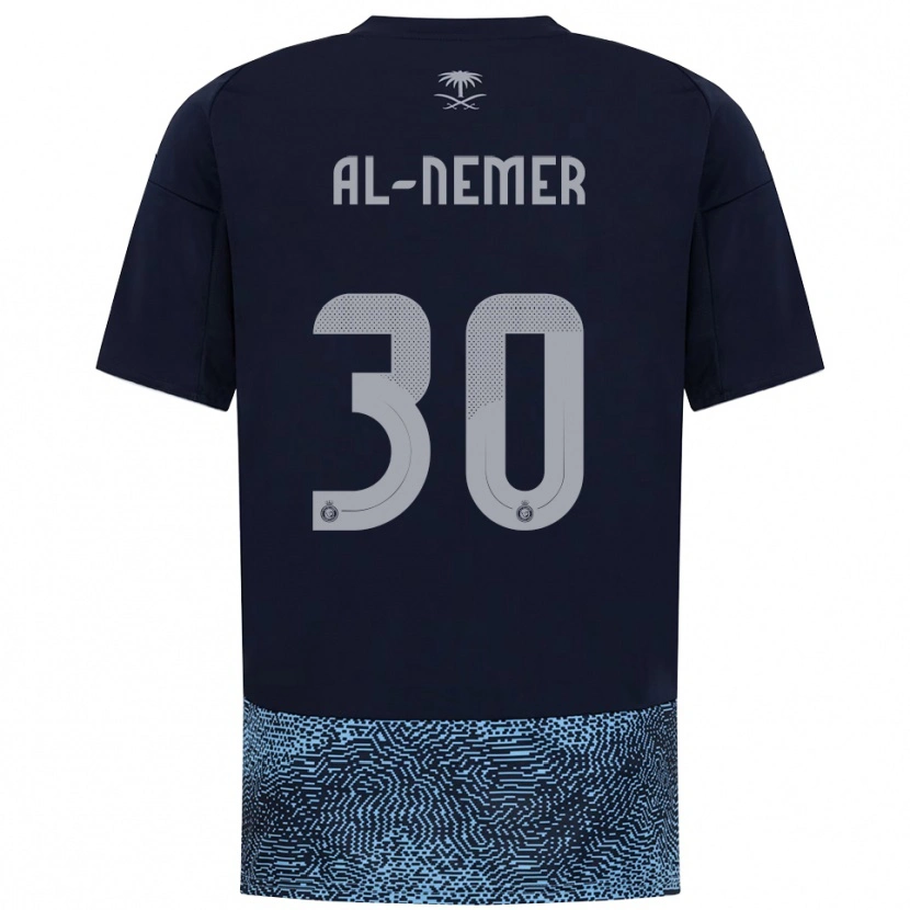 Danxen Mænd Meshari Al-Nemer #30 Mørkeblå Lyseblå Udebane Spillertrøjer 2025/26 Trøje T-Shirt