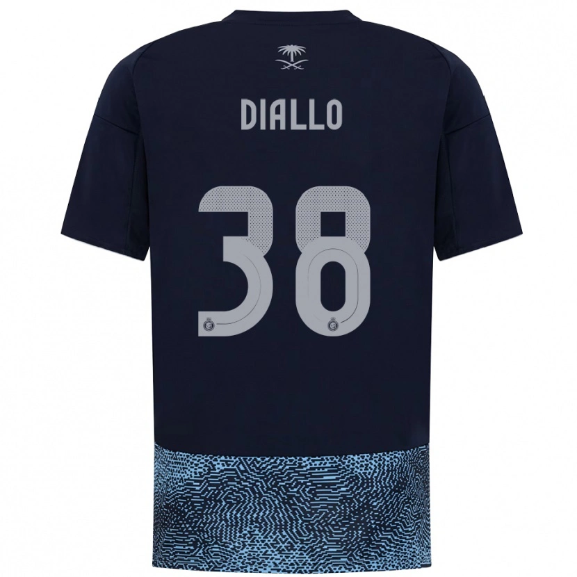 Danxen Mænd Aminata Diallo #38 Mørkeblå Lyseblå Udebane Spillertrøjer 2025/26 Trøje T-Shirt