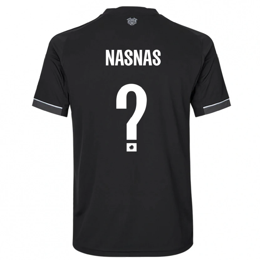 Danxen Mænd Marvin Nasnas #0 Sort Hvid Udebane Spillertrøjer 2025/26 Trøje T-Shirt