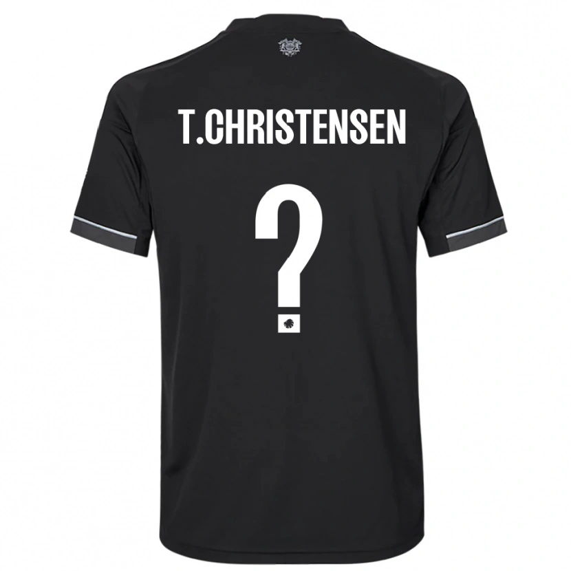 Danxen Mænd Tristan Christensen #0 Sort Hvid Udebane Spillertrøjer 2025/26 Trøje T-Shirt